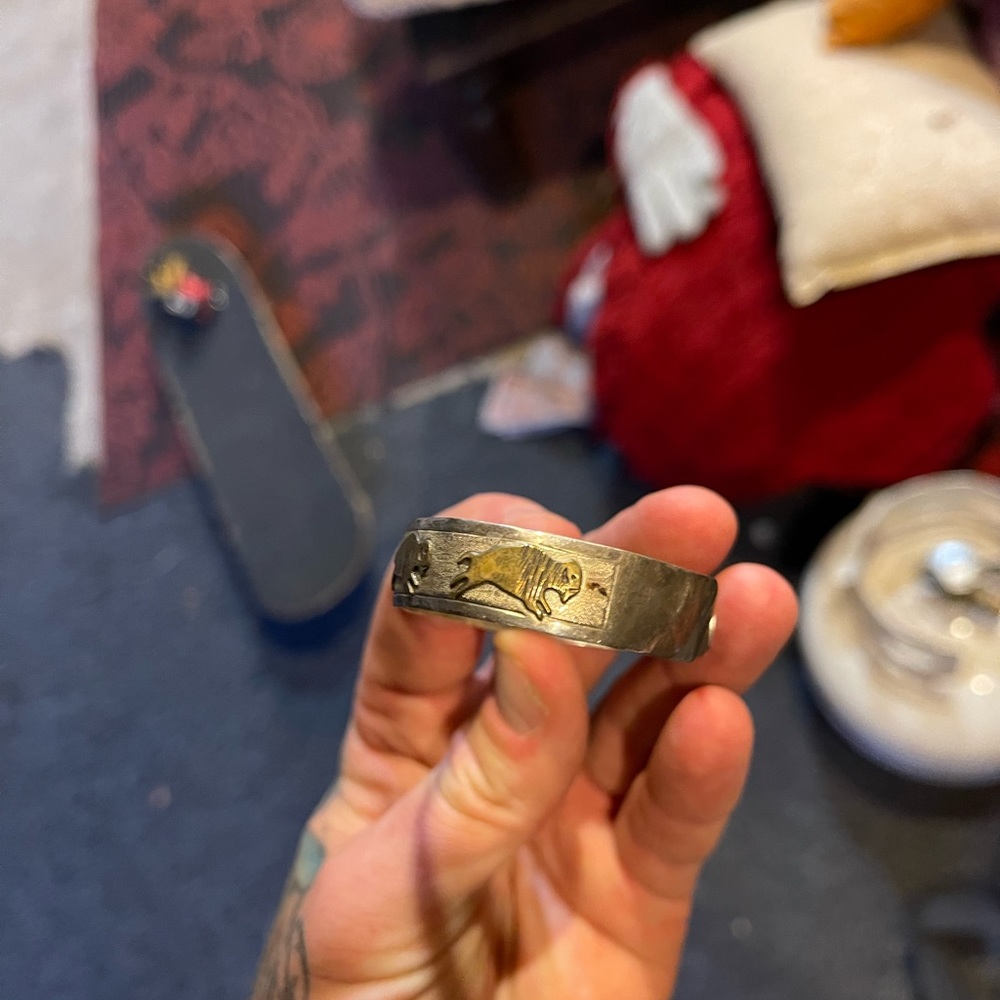 Silver buffaloes bracelet
